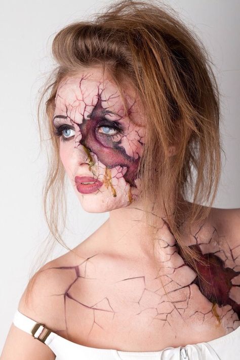 Face art Fantasy Make-up, Halloween Make-up Looks, Horror Make-up, Special Fx Makeup, Horror Makeup, Theatrical Makeup, Halloween Costumes Makeup, Special Effects Makeup, Fx Makeup