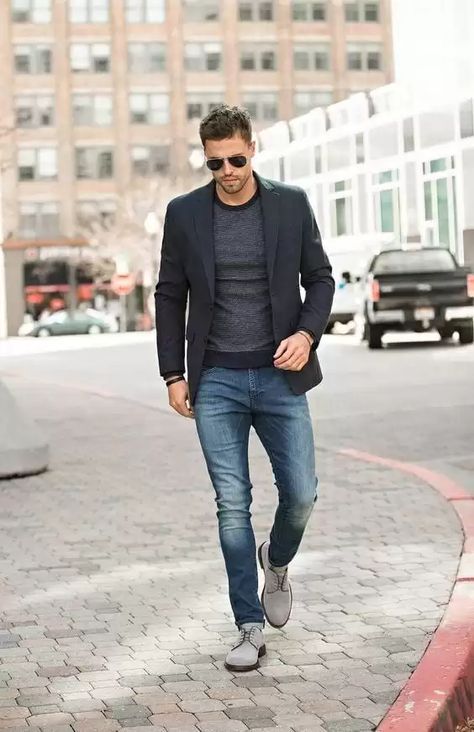 Dress Shoes With Jeans, Outfits Quotes, Business Casual Attire For Men, Blazers For Men Casual, Mens Business Casual Outfits, Mens Fashion Work, Mens Fashion Blazer, Smart Casual Men, Outfit Chic