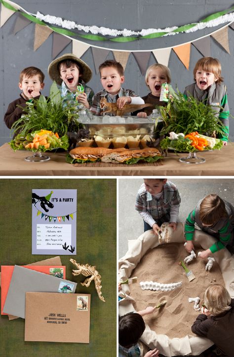 dinosaur & fossil hunt party. Paleontology Party, Fossil Party, Mining Party, Adventure Birthday Party, Prehistoric Party, Events Business, Dinosaur Fossil, Tv Photo, Kid Projects