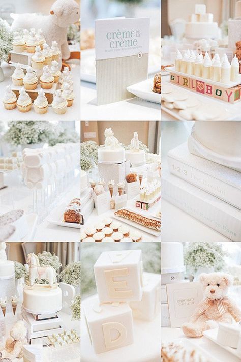 Ideas Bautizo, Baby Shower Party Themes, Idee Babyshower, Winter Wonderland Baby Shower, White Baby Showers, Elegant Baby Shower, Shower Inspiration, Baby Shower Inspiration, Fiesta Baby Shower