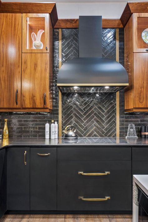 89 Designer Kitchens With Custom Vent Hoods | CopperSmith Copper Modern Range Hood, Copper Vent Hood Kitchen Custom Made Home Improvement Products, Custom Range Hoods Metal, Black Range Hood, Kitchen Range Hoods, Gray Kitchen Cabinets, Custom Vent Hoods, 48” Copper Range Hood, Amazing Kitchens