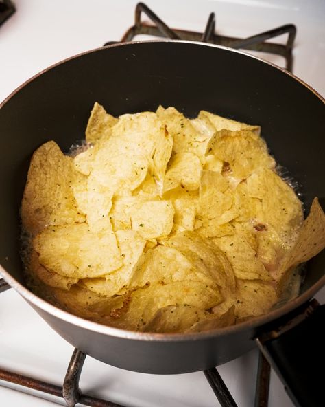 I Tried It Mashed Potato Chips Mashed Potato Chips, Potato Chip Mashed Potatoes, Lays Mashed Potatoes, Potato Chip, Recipes Using Potato Chips, Mashed Potato Salad, Lays Potato Chips Recipes, Kettle Cooked Potato Chips, Who Invented Potato Chips