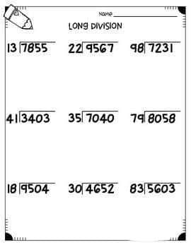 4 Digit Division Worksheets - Worksheet School Long Division Practice, Math Division Worksheets, Long Division Worksheets, Math Fact Worksheets, Division Practice, 4th Grade Math Worksheets, Math Graphic Organizers, Long Division, Math Division