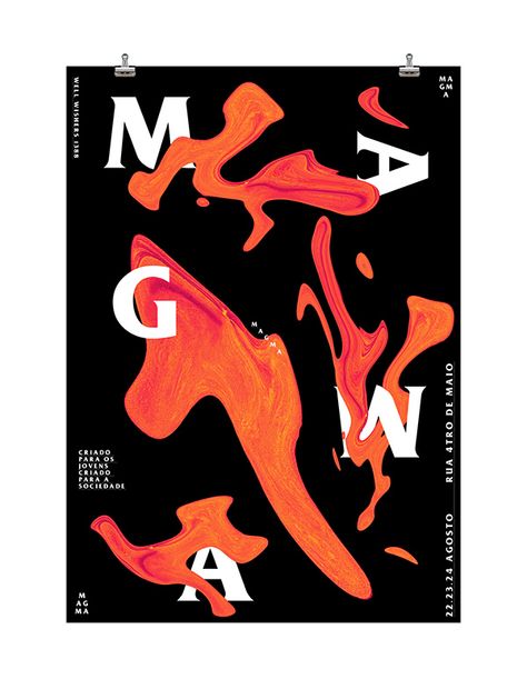 MAGMA PT on Behance Fire Typography, Typeface Poster, Exhibition Posters, Graphic Work, Graphic Design Student, Fire Designs, Poster Design Inspiration, Bullet Journal Art, Graphic Design Poster