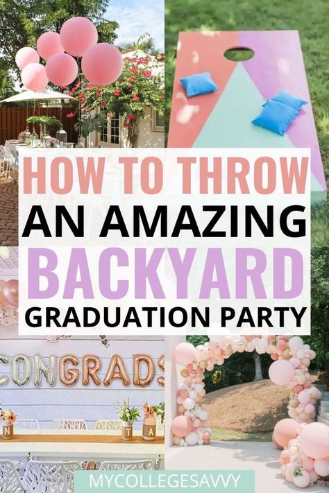 Hosting an outdoor graduation celebration? Here are the absolute best backyard grad party ideas that you'll want to copy. Girls Grad Party Ideas, Epic Graduation Party Ideas, Grad Party Set Up Ideas Layout, College Grad Party Ideas Decorations, Country Grad Party Ideas, Graduation Garden Party Ideas, Grad Party Entertainment Ideas, Backyard Grad Party Decorations, Flower Theme Graduation Party