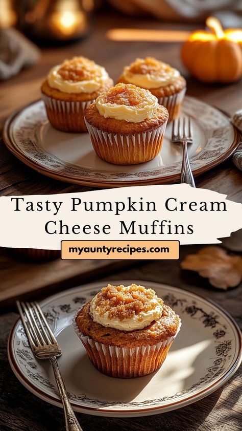 Savor the taste of our Delicious Pumpkin Muffins with Cream Cheese! These muffins are packed with pumpkin flavor and filled with a rich cream cheese swirl, making them a perfect fall treat. Great for breakfast or a sweet snack, they’re simple to prepare and always a crowd-pleaser. Enjoy them with your favorite hot drink! Pumpkin And Cream Cheese, Pumpkin Muffins With Cream Cheese, Muffins With Cream Cheese, Cream Cheese Breakfast, Cream Cheese Swirl, Pumpkin Cream Cheese Muffins, Pumpkin Cream Cheese, Cream Cheese Muffins, Filled Muffins