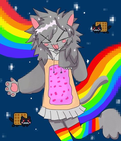 Nyan Cat Scene, Nyan Cat Fanart, Tac Nyan, Tac Nayn, Nya Cat, Scene Emo Art, Scene Kid Art, Nyan Nyan, Scene Core