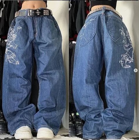 Our Popular Baggy Jeans ! 🔥 Baggy Jeans Street Style, Gothic Jeans, Hip Hop Print, Jeans Street Style, Y2k Women, Denim Decor, Style Gothic, Oversized Jeans, Casual Sweatpants