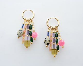 Bead Jewelry Inspiration, Glass Beads Earrings, Funky Earrings Diy, Eclectic Earrings, Sculptural Earrings, Address Change, Handmade Beaded Earrings, Beaded Charms, Glass Bead Earrings