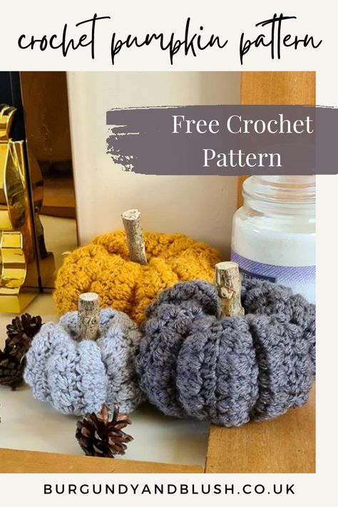 Making Pumpkins, Easy Crochet Pumpkin, Crochet Baby Booties Free Pattern, Craft Mirror, Pumpkin Crochet Pattern, Pumpkin Patterns Free, Crochet Fall Decor, Big Pumpkin, Pumpkin For Halloween