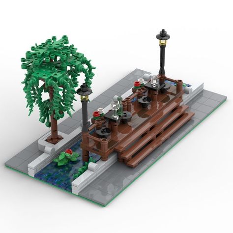 LEGO MOC Modular Canal 04 by brickdesigned_germany | Rebrickable - Build with LEGO Lego Rebrickable, Lego Tree, City Ideas, Lego Inspiration, Lego Creative, Lego Room, Modular Building, Building Instructions, Lego Group