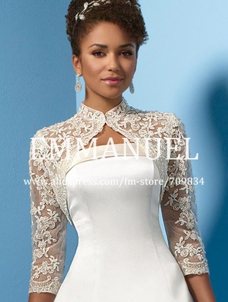 Evening Shrug Wedding Capes White Wedding Jackets High Neck Lace Bridal Bolero Long Sleeves J009 Wedding Dress Jacket, Bolero Wedding, Bolero Dress, Bridal Bolero, Lace Bolero, Mini Dress Outfits, Bridal Jacket, Wedding Jacket, Wedding Cape