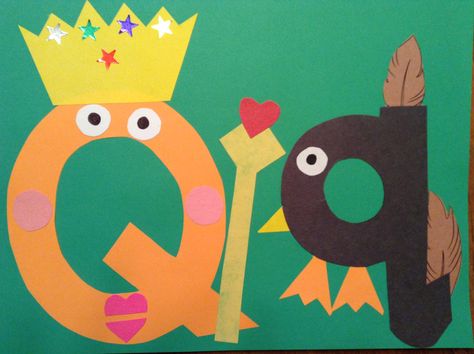 Q Letter Craft, Q Is For Queen Craft, Letter Q Crafts For Preschoolers, Q Crafts For Preschool, Letter Q Craft, Q For Queen, Letter Poems, Q Is For Quilt, Q Is For Queen