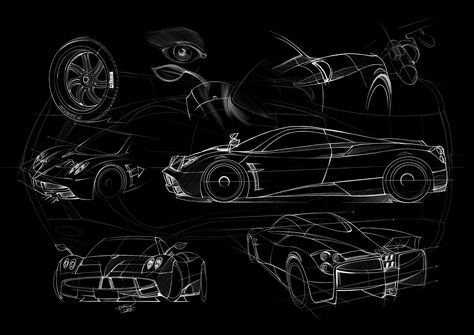 Pagani Huayra Design Sketches - Car Body Design Cool Car Drawings, Latest Car, Pagani Huayra, Car Sketch, Latest Cars, Transportation Design, Car Drawings, Sketch Painting, Vehicle Design