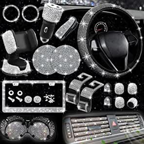 Amazon.com : car accessories for girls interior Glitter Car, Bling Car, Bling Car Accessories, Vehicle Decor, Support Telephone, Car Interior Decor, Accessories Set, Fast Charger, Car Set