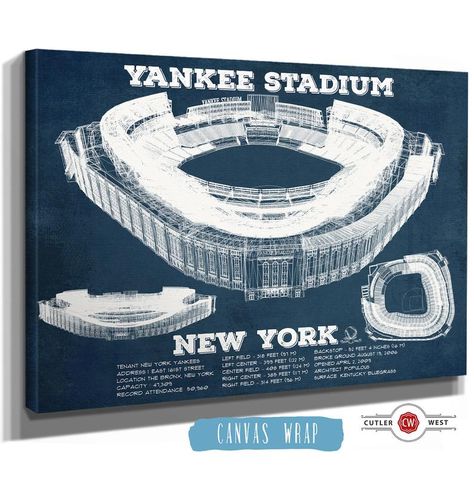 NY Yankees Vintage Yankee Stadium Blueprint Baseball Print | Etsy Yankees Poster, Baseball Wall Art, The Bronx New York, New York Canvas, Busch Stadium, Blueprint Art, Goodison Park, Baseball Art, Baseball Print