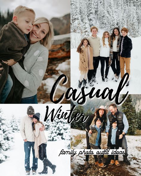 17 Coordinating Family Photoshoot Outfit Ideas Winter Edition - ljanestyle Casual Winter Family Photoshoot Outfits, Photoshoot Outfit Ideas Winter, Christmas Family Photoshoot Outfits, Winter Photoshoot Outfits, Family Photoshoot Outfit Ideas, Winter Family Photos Outfits, Casual Family Photos, Outdoor Family Pictures, Winter Family Photoshoot