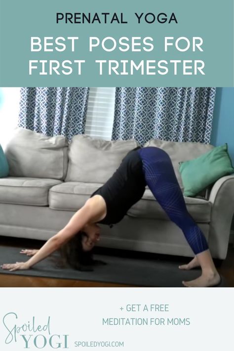 Yoga Poses For First Trimester, First Trimester Yoga Sequence, First Trimester Yoga Poses, Pregnancy Yoga First Trimester, First Trimester Yoga, Yoga First Trimester, Bed Yoga Poses, First Trimester Workout, Prenatal Yoga Poses