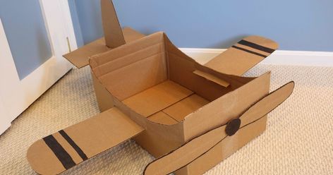 Airplane Costume, Cardboard Airplane, Gifts For Toddlers, Cardboard Car, Repeat Crafter Me, Box Crafts, Airplane Birthday Party, Cardboard Box Crafts, Airplane Party