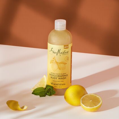 Meyer Lemon & Min Invigorating Body Wash Shea Moisture, Raw Shea Butter, Lemon Mint, Meyer Lemon, Turmeric Root, Wake Me, Shea Moisture Products, Wake Me Up, Organic Ingredients