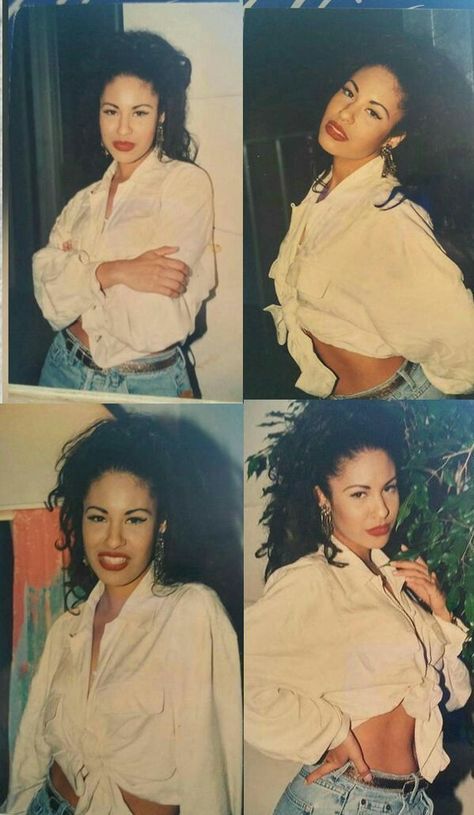 90s Style Icons | Her Campus 90s Style Icons, Selena Quintanilla Outfits, Selena Quintanilla Fashion, Latina Aesthetic, Nadja Auermann, Chicana Style, Selena Q, Vogue Editorial, Tejano Music