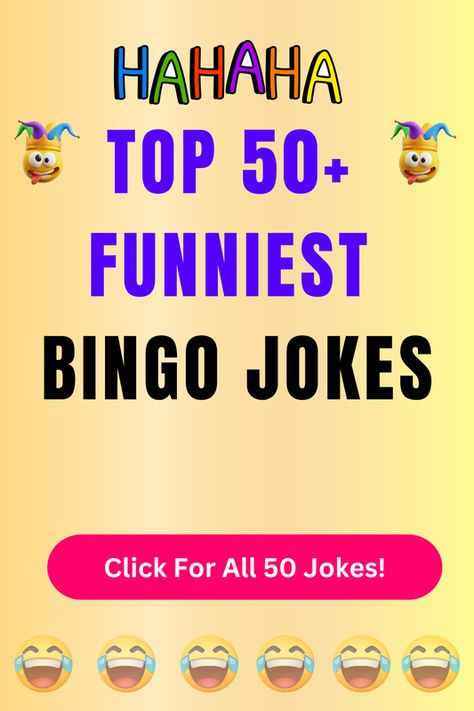 Check Out The Top 50+ Funny Bingo Jokes And Puns. Click For All 50+ Hilarious Bingo Jokes! Funny Bingo Quotes, Encouragement Puns, Leaf Puns, Top Bingo, Bingo Quotes, Funny Bingo, Bingo Caller, Holiday Bingo, Jokes And Puns