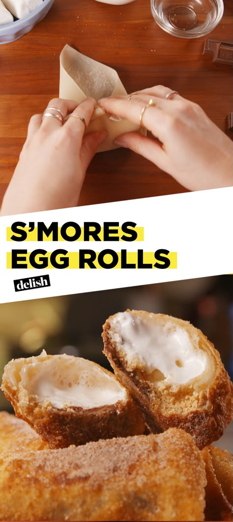 Smores Dessert, No Egg Desserts, Egg Roll Recipes, S'mores, Egg Roll, Köstliche Desserts, Eat Dessert First, Egg Rolls, How Sweet Eats