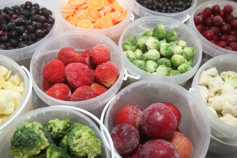 Can You Freeze Raw Vegetables and Fruits? | Taste of Home Best Frozen Meals, How To Wash Vegetables, Frozen Fruits, Frozen Veggies, Raw Vegetables, Frozen Vegetables, Frozen Fruit, Fresh Fruits And Vegetables, Taste Of Home