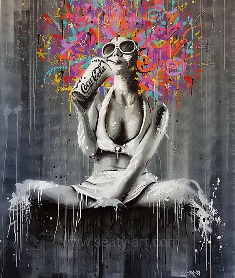 Modern Graffiti, Graffiti Canvas, Frida Art, Banksy Graffiti, Septième Art, Wall Canvas Painting, Graffiti Wall Art, Street Graffiti, Wall Art For Living Room