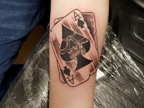 Top 71 Best Ace of Spades Tattoo Ideas - [2020 Inspiration Guide] Ace Tattoos, Ace Tattoo One Piece, Joker Card Tattoo, Spades Tattoo, Ace Of Spades Tattoo, Playing Card Tattoos, Thigh Tattoo Men, Skull Tattoo Ideas, Spade Tattoo