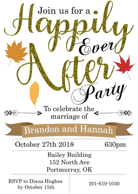 Happily Ever after fall eloping party invitations reception only after an elopement #receptiononly #partyinvitations #party #wedding #party #invitations Wedding Reception Invitation Ideas, After Wedding Party Invitation, After Wedding Celebration Party Ideas, Reception After Courthouse Wedding, Wedding Reception After Eloping Ideas, After Wedding Party Ideas, Reception After Eloping Ideas, Casual Wedding Reception Ideas, Elopement After Party