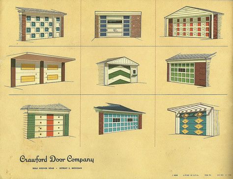 Crawford Door Company garage design | Flickr - Photo Sharing! 1950s Ranch Remodel, Ranch Remodel Exterior, Mid Century Garage, Mcm Exterior, Exterior Garage Door, Garage Door Ideas, Modern Garage Doors, Mid Century Modern Exterior, Mid Century Exterior