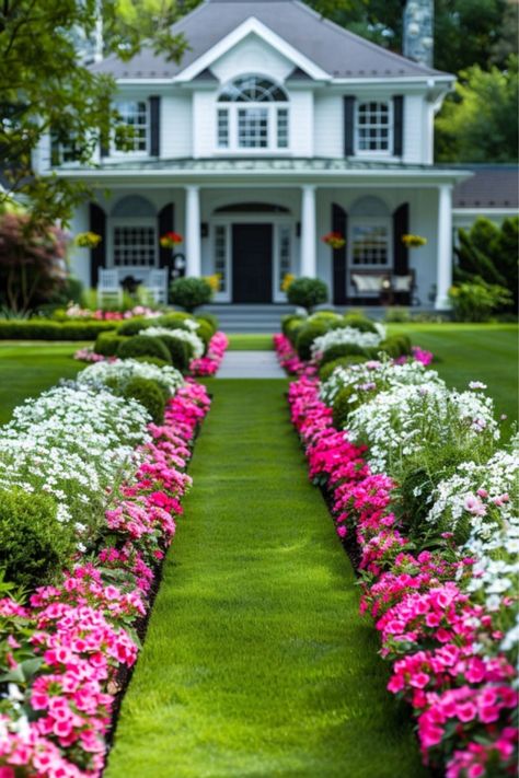 Landscape Ideas Front Yard Curb Appeal, Cheap Landscaping Ideas, Beautiful Home Gardens, Front Yard Garden Design, Easy Landscaping, Front Landscaping, Lawn And Landscape, Home Garden Design, Backyard Garden Design