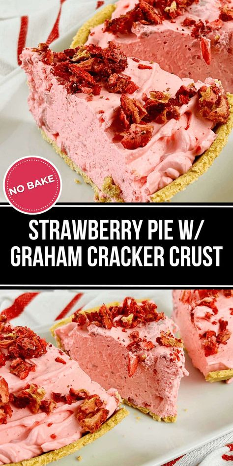 This Strawberry Pie with Graham Cracker Crust is one of those quick, easy summer desserts that is perfect for last minute entertaining or anytime you want a cool refreshing treat. Strawberry And Graham Cracker Dessert, Animal Cracker Pie Crust, No Bake Pie With Graham Cracker Crust, Graham Cracker Crust Pies Recipes, Strawberry Pie With Graham Cracker Crust, Gram Cracker Crust Desserts No Bake, Easy Graham Cracker Crust Pie Recipes, Cool Whip Pies Graham Cracker Crust, Ice Cream Pie Recipes Easy