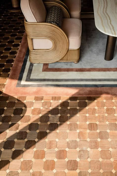 The Art of Mixing Patterns | BOWERBIRD Interiors Barcelona Hotel, Retail Interior Design, Modern Mexican, Timeless Decor, Tile Floors, Aesthetic Inspiration, Retail Interior, Studio Interior, Tile Flooring