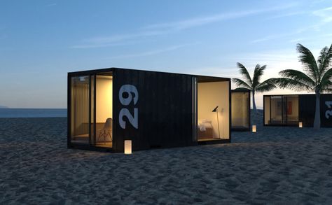 Container Hotel, Prefab Container Homes, Shipping Container Cabin, Container Cabin, Prefab Cabins, Shipping Container House Plans, Container Buildings, Building A Container Home, Container Architecture