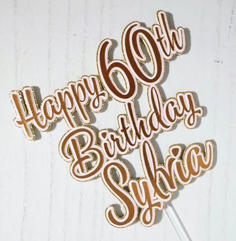 Happy 60th Birthday @sguillen40! Swipe for topper on the beautiful cake! #vickyssweetdecor #cake #caketopper #60thbirthday #60 #happybirthday #cricutmade Happy 60th Birthday, 60th Birthday, Beautiful Cakes, Cake Toppers, Happy Birthday, Cake, Birthday