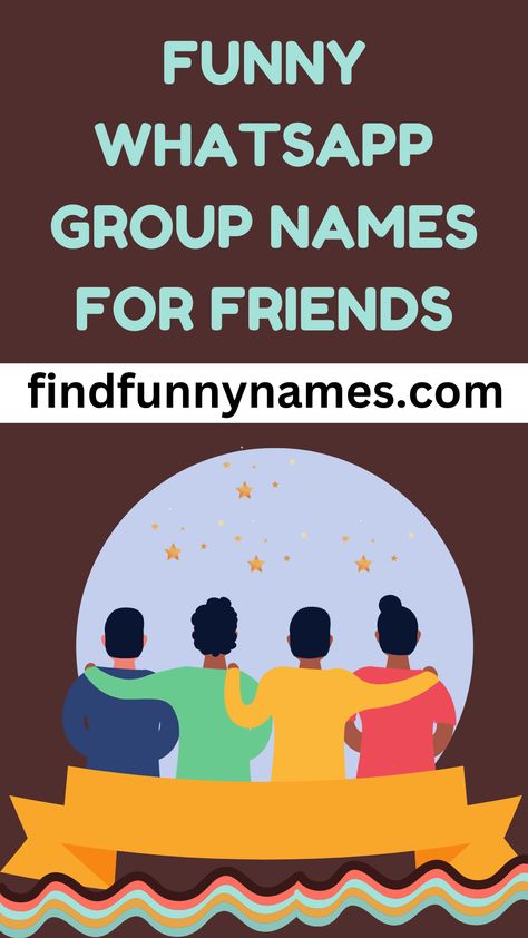 Are you looking for the perfect name for your WhatsApp group of friends? Look no further! We've compiled a list of the funniest and most creative WhatsApp group names for your friends. From puns to inside jokes, you're sure to find the perfect name for your group. Check it out now! #WhatsApp #GroupChat #FunnyChat #FriendsForLife Friends Group Names For Whatsapp, Names For Your Friends, Group Chat Games, Group Names Funny, Best Group Names, Whatsapp Group Names, Funny Group Chat Names, Funny Animal Names, Group Chat Names