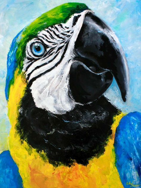 Parrot Tattoos, Trin For Trin Tegning, Artwork Colorful, Bird Painting Acrylic, Parrot Painting, Abstract Tree Painting, Paintings Landscape, Acrylic Medium, Soft Pastel Art