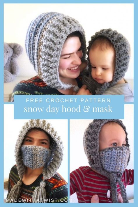 Winter Hat Crochet Pattern, Free Form Crochet, Children Hats, Crochet Bloggers, Crochet Hood, Crochet Mask, Kids Winter Hats, Crochet Geek, Crochet Winter