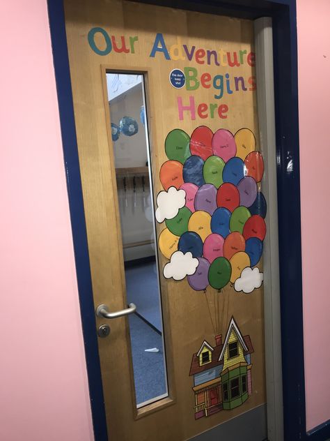 Door display classroom year 2 up Disney primary Classroom Door Displays Primary, Door Display Classroom, Literacy Display, Classroom Door Displays, Room Door Decorations, Up Disney, Class Door, Physically Active, Class Displays