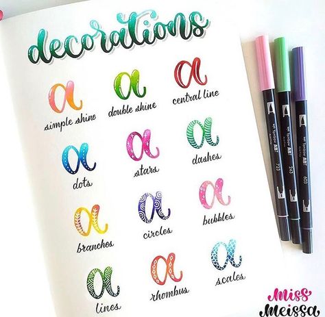 Journal Markers, Bullet Journal Markers, Calligraphy Brush, Bulletin Journal Ideas, Calligraphy For Beginners, Hand Lettering Inspiration, Modern Lettering, Diy Journal Books, Hand Lettering Art