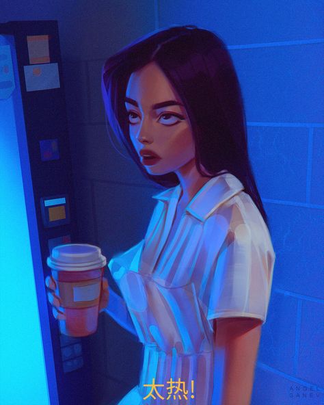 Angel Ganev, Arte Cyberpunk, Digital Portrait Art, Illustration Art Girl, Portrait Illustration, Digital Art Girl, Digital Portrait, Girly Art, Cartoon Art Styles