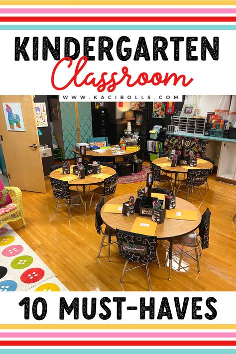 Kindergarten Class Organization, Set Up Kindergarten Classroom, First Year Kindergarten Teacher Must Haves, Organized Kindergarten Classroom, Classroom Setup Kindergarten Layout, Cool Kindergarten Classrooms, Kindergarten Classroom Must Haves Teachers, Preschool Classroom Needs, Kindergarten Classroom Play Area