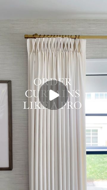 Meredith Drew on Instagram: "Order & install curtains like a PRO! Save for later! 

✨Comment YES CURTAINS for the link to shop my favorite custom curtains from @twopagescurtains 

Panel Width:
•	Order curtains that are 1-2 times the width of your window.
•	Consider the stack widths of each panel. Estimated stack widths are as follows: 10” for 50” wide panel, 15” for 75” wide panel, 20” for 100” wide panel, 30” for 150” wide panel.
•	Use the stack width to determine how far past the window molding to extend the rod. I recommend extending the rod 4-20” past the window, depending on your stack width and your space.

Panel Length:
•	Order your curtains so when they are installed, they barely touch the ground. (Max should be 1/2” off the floor) 
•	If you have rod installed, measure from Great Room Curtains, Curtain Installation, Ceiling Curtains, Window Molding, Save For Later, Custom Curtains, Like A Pro, The Window, Window Treatments