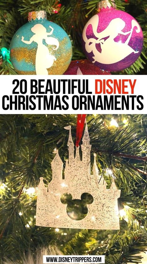 20 Beautiful Disney Christmas Ornaments Disney Christmas Diy, Disney Ornaments Diy, Disney Christmas Crafts, Disney Tree, Disney Decorations, Disney Xmas, Disney Christmas Decorations, Disney Christmas Tree, Advent Ideas