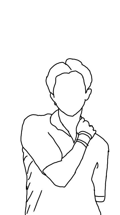 Rm Outline Drawing, Rm Drawing Easy, Namjoon Outline Drawing, Rm Line Art, Rm Drawing, Bts Line Art, Bts Painting, Pencil Sketches Easy, Embroidered Canvas Art