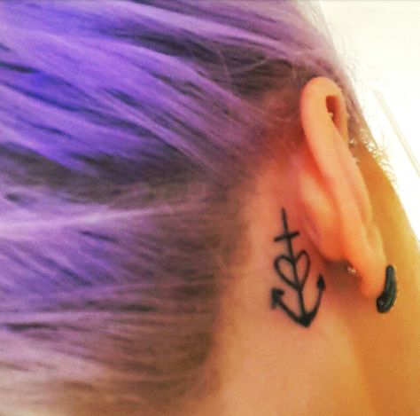 Tattoos Ear, Tiny Anchor Tattoo, Tattoos Behind Ear, Tattoo Rings, Small Anchor Tattoos, Unique Tattoos Black Women, Tattoo Anchor, Tattoo Behind Ear, Behind Ear Tattoos