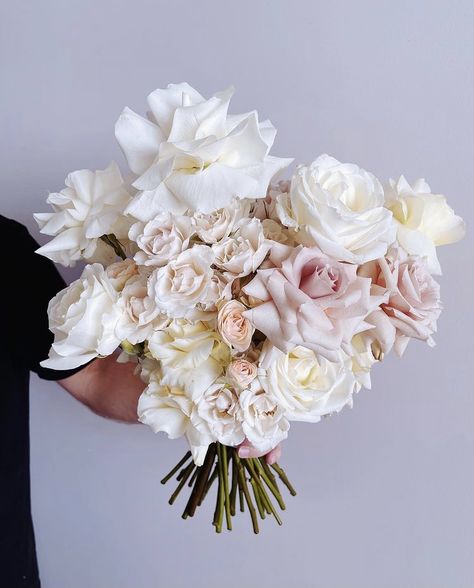 Soft Pink And White Bridal Bouquet, Modern Boutineers, Light Pink And White Wedding Flowers, Light And Airy Wedding Photography, Ivory Wedding Flowers, Elegant Wedding Bouquets, Blush Bridal Bouquet, Pink And White Weddings, Blush Wedding Flowers