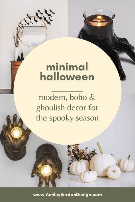 Fall Decor Mid Century Modern, Mid Century Modern Halloween, Boho Halloween Decor, Minimal Fall Decor, Minimalist Halloween Decor, Modern Halloween Decor, Modern Fall Decor, Minimalist Halloween, Boho Halloween